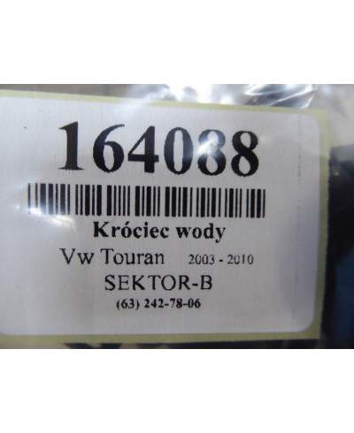VW Touran Króciec Wody Z Cujnikiem I Przewodami 1.9 TDI 038121132D 1K0121096AB 1K0121157AG 1K0122101AC