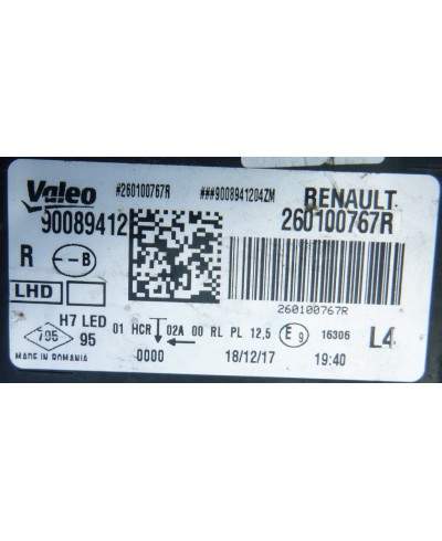 Renault Megane IV Reflektor Prawy 260100767R