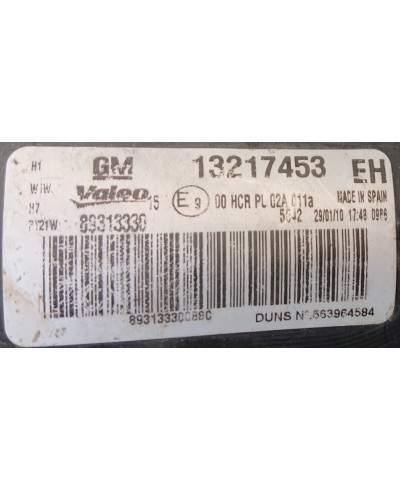 Opel Corsa D Reflektor Lewy 13217453