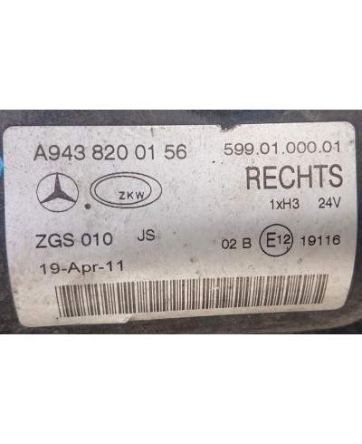 Mercedes Actros Halogen Prawy A9438200156
