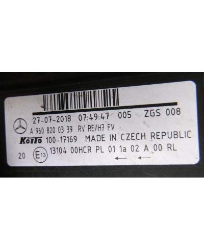 Mercedes Actros Reflektor Prawy A9608200339