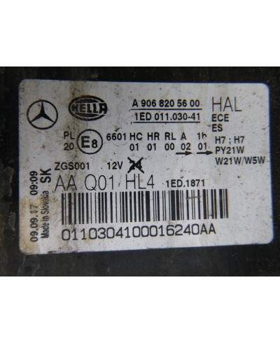 Mercedes Sprinter Reflektor Lewy A9068205600