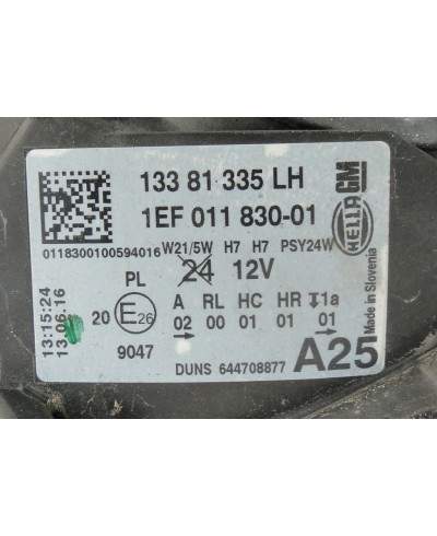 Opel Corsa E Reflektor Lewy 13381335