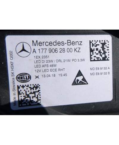 Mercedes A W177 Reflektor Prawy a1779062800