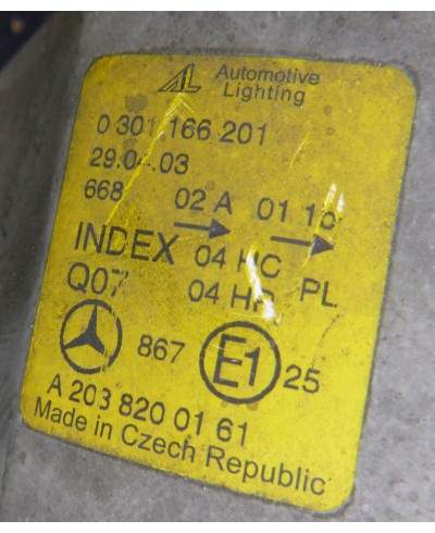 Mercedes C W203 Reflektor Lewy a2038200161