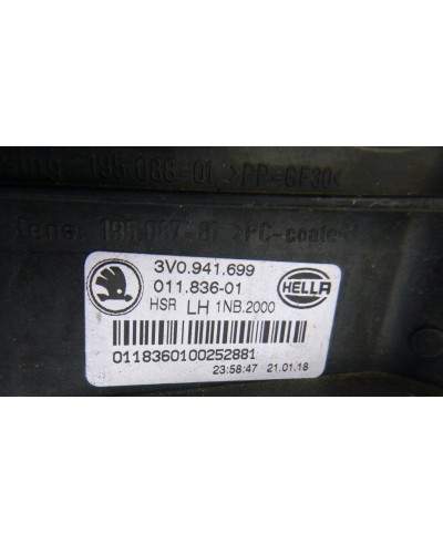 Skoda Superb III Halogen Lewy 3v0941699