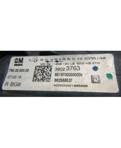 Opel Astra K Reflektor Prawy 39023763