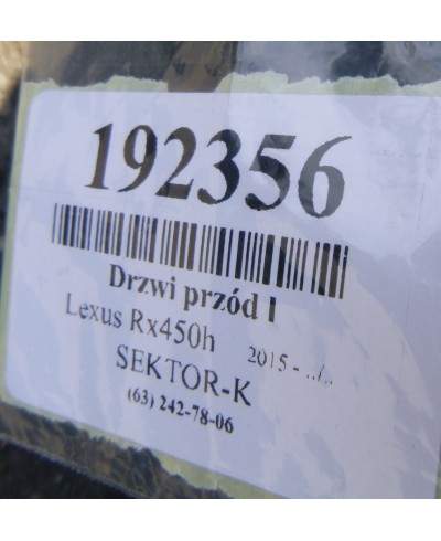 Lexsus RX450H Drzwi Przód Lewe