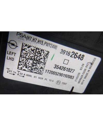Opel Corsa F Reflektor Lewy 39162648