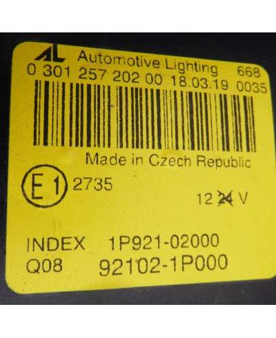 Kia Venga Reflektor Prawy 92102-1p000