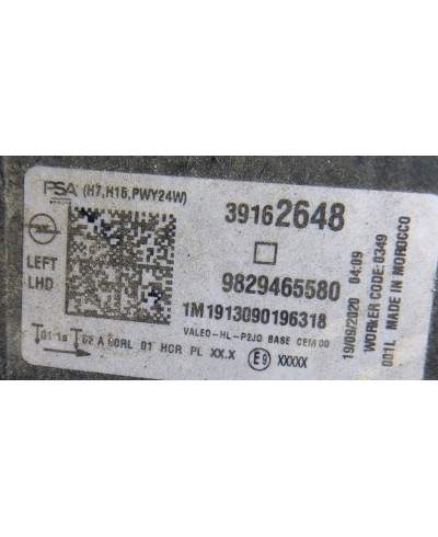 Opel Corsa F Reflektor Lewy 39162648