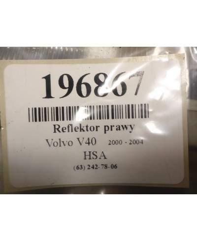 Volvo V40 Reflektor Prawy