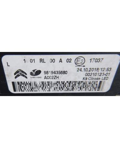 Citroen Berlingo Lampa Jazdy Dziennej Lewa 9819435680