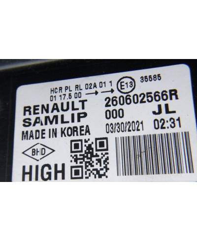 Renault Arkana Reflektor Lewy 260602566r
