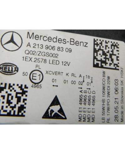 Mercedes E W213 Reflektor Lewy a2139068309