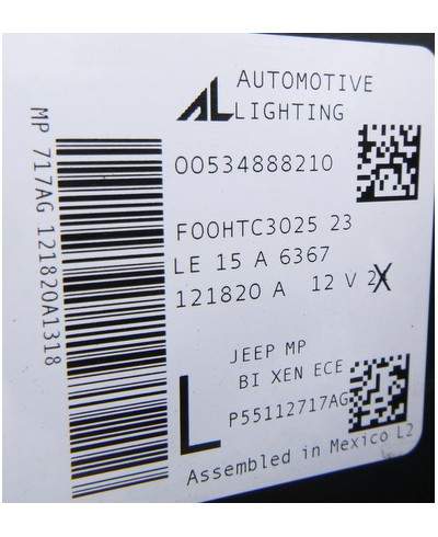 Jeep Compass Reflektor Lewy p55112717ag