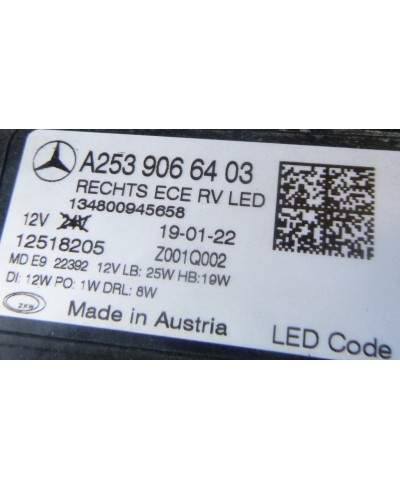 Mercedes GLC W253 Reflektor Prawy a2539066403
