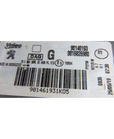 Peugeot Rifter Reflektor Lewy 9816826980