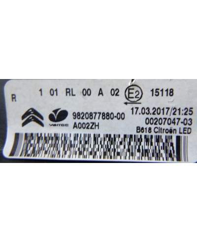 Citroen C3 Lampa Jazdy Dziennej Prawa 9820877880
